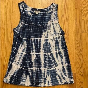 Artisan NY Navy and White Tie-Dye Tank Top